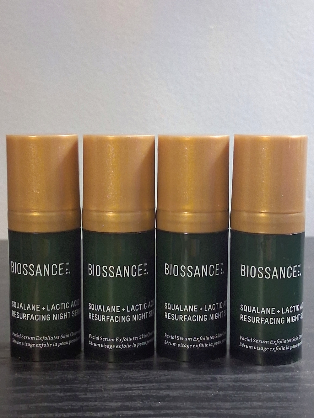 BIOSSANCE Squalane+Lactic Acid Resurfacing Night Serum Set NEW